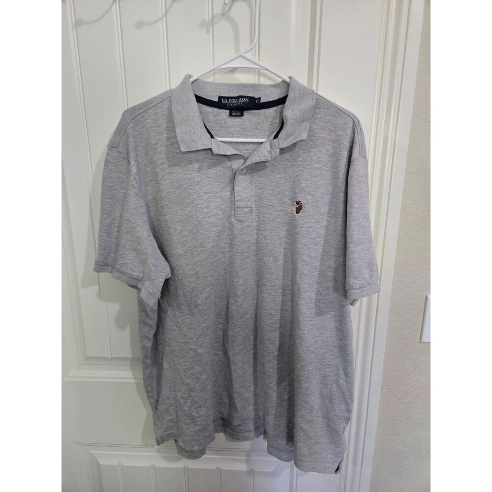 U.S. Polo Assn Men’s XL Gray Polo Shirt Short Sleeve Embroidered Logo